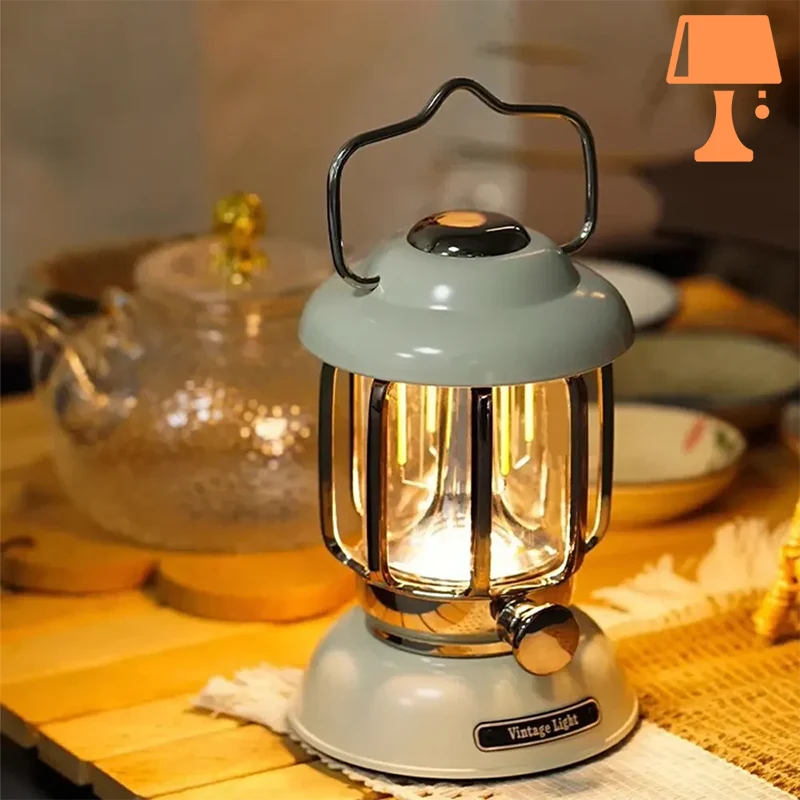 RetroGlow - LED-lampa i vintage lanternstil med justerbar ljusstyrka