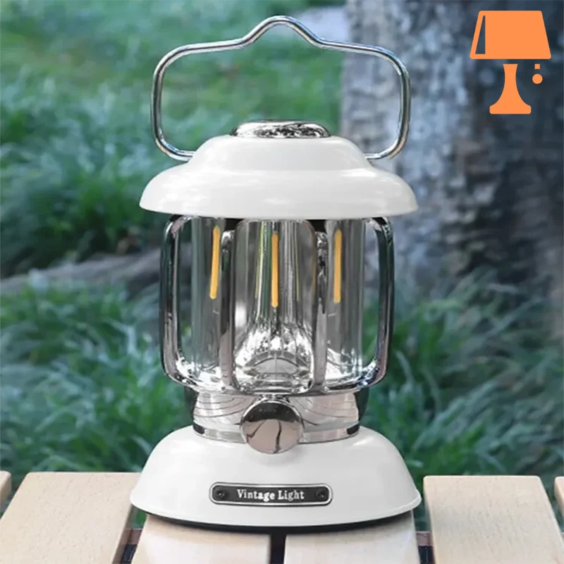 RetroGlow - LED-lampa i vintage lanternstil med justerbar ljusstyrka