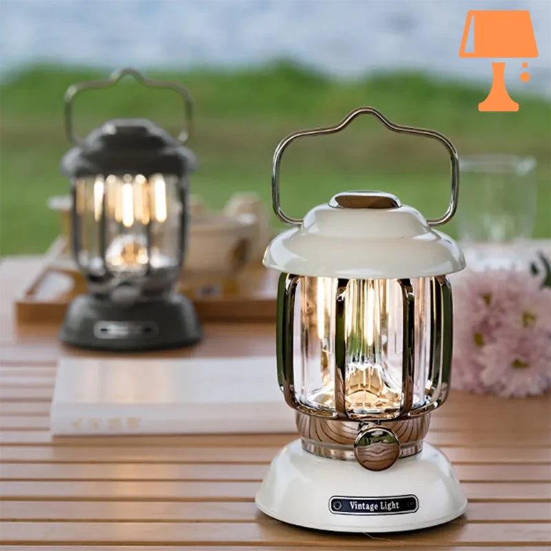RetroGlow - LED-lampa i vintage lanternstil med justerbar ljusstyrka