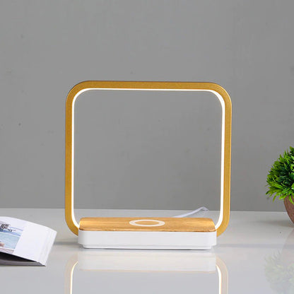 Beröringskänslig sänglampa med trådlös laddare och LED