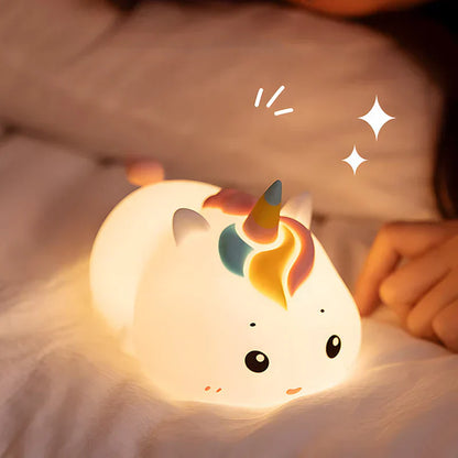 Carvallo - Kawaii Unicorn Touch sänglampa för flickor