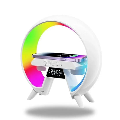 NovaBeam - Futuristisk LED-lampa med trådlös laddning och digital klocka