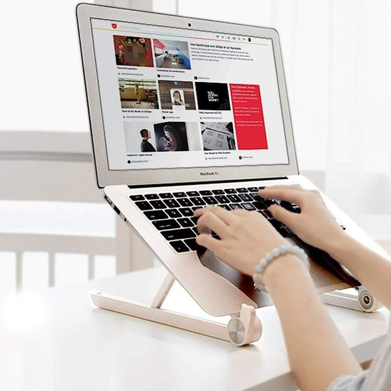 Carvallo Ergonomisk Laptopställ | Höj- och sänkbart & Bärbart | För 10–18" enheter | Kompakt & Ryggvänligt