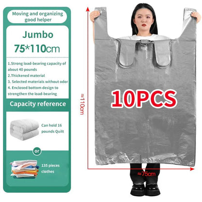 Stort volymförvaringspåsar - slitstark HDPE-skydd för kläder, leksaker och tvätt