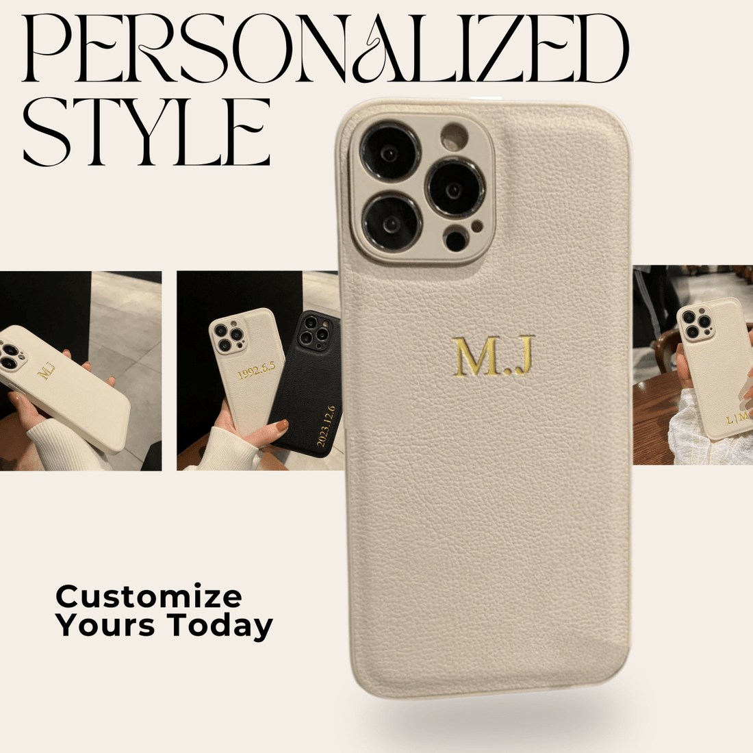 LEATHIQUE – Personlig läder-iPhone-fodral med initialer