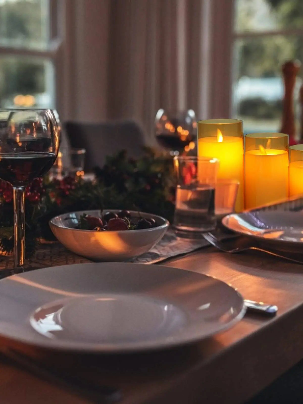 LED-ljus Varm Vit Lågflammande Plastset