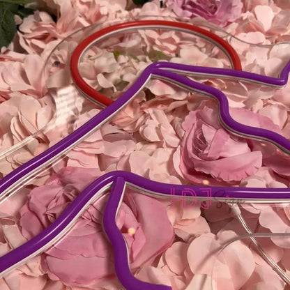 SummitGlow – LED Neon Skylt med Berg &amp; Sol Design för en Livfull Atmosfär