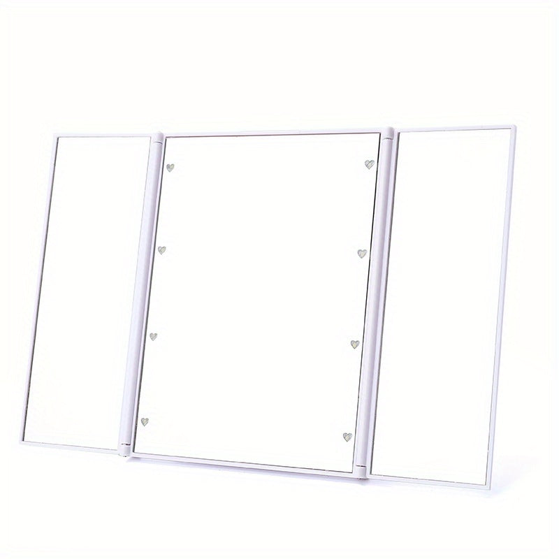 Makeup Spegel med LED-lampor och Trifold Design