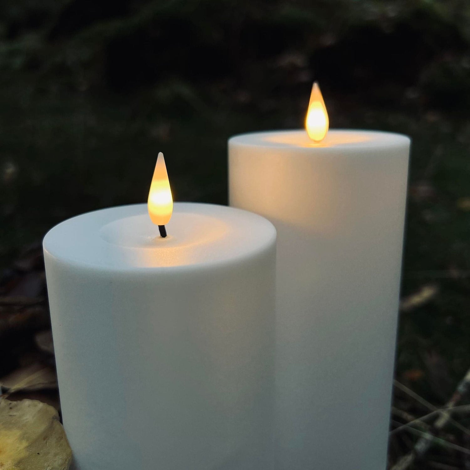 Utomhus LED Ljusfri Pilarljus Set