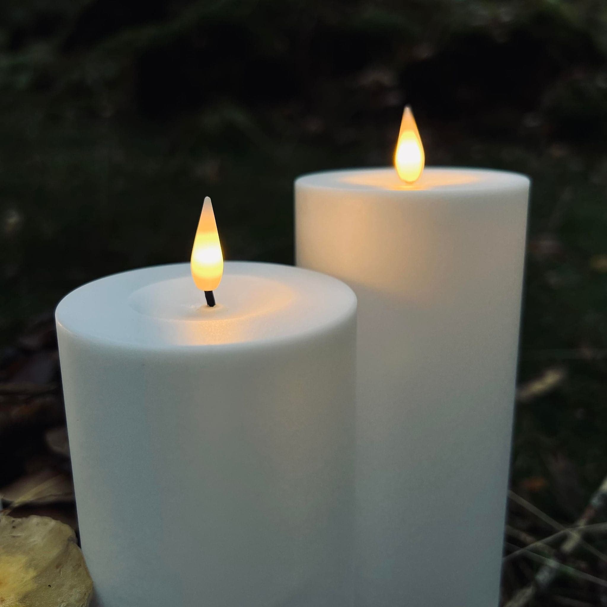 Utomhus LED Ljusfri Pilarljus Set