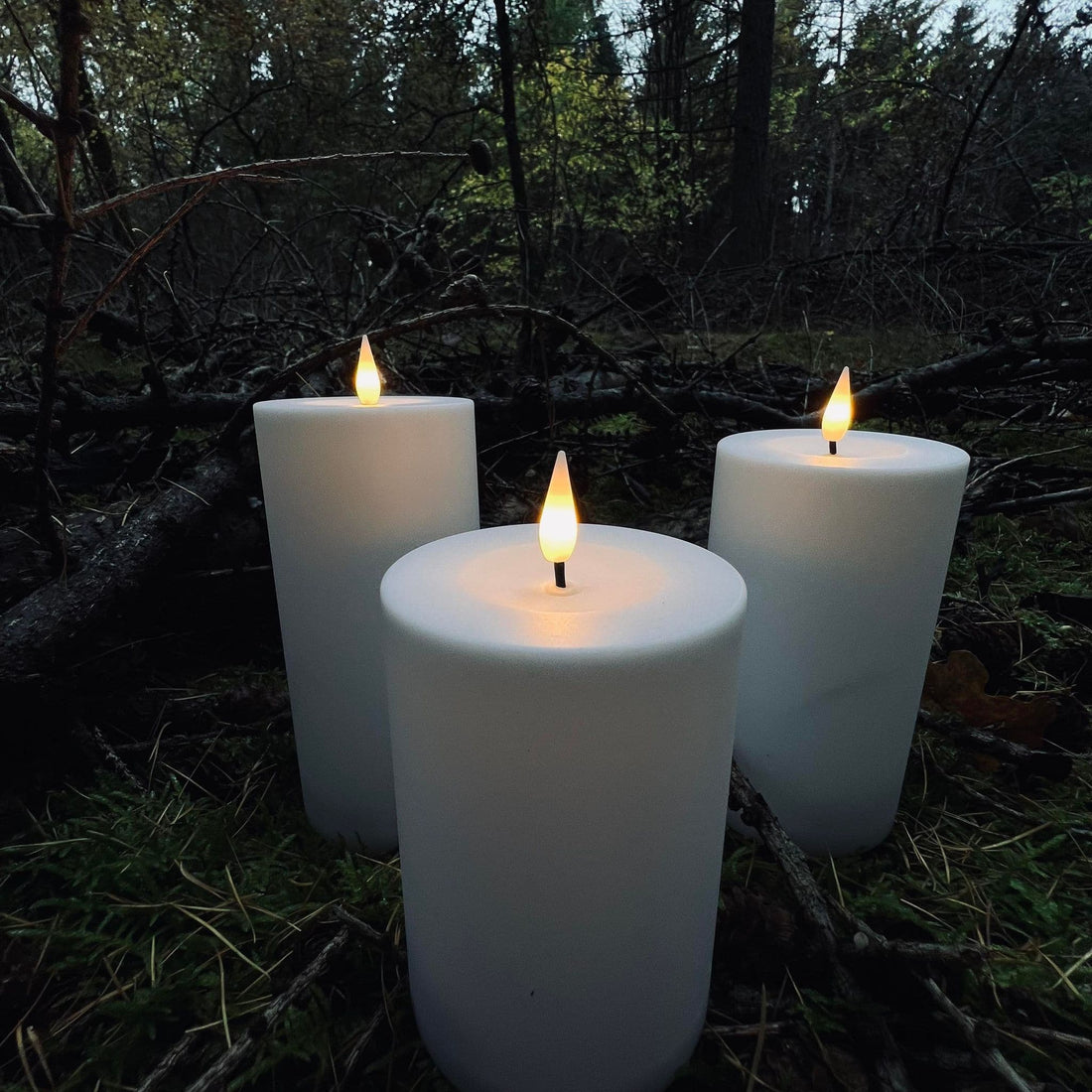 Utomhus LED Ljusfri Pilarljus Set