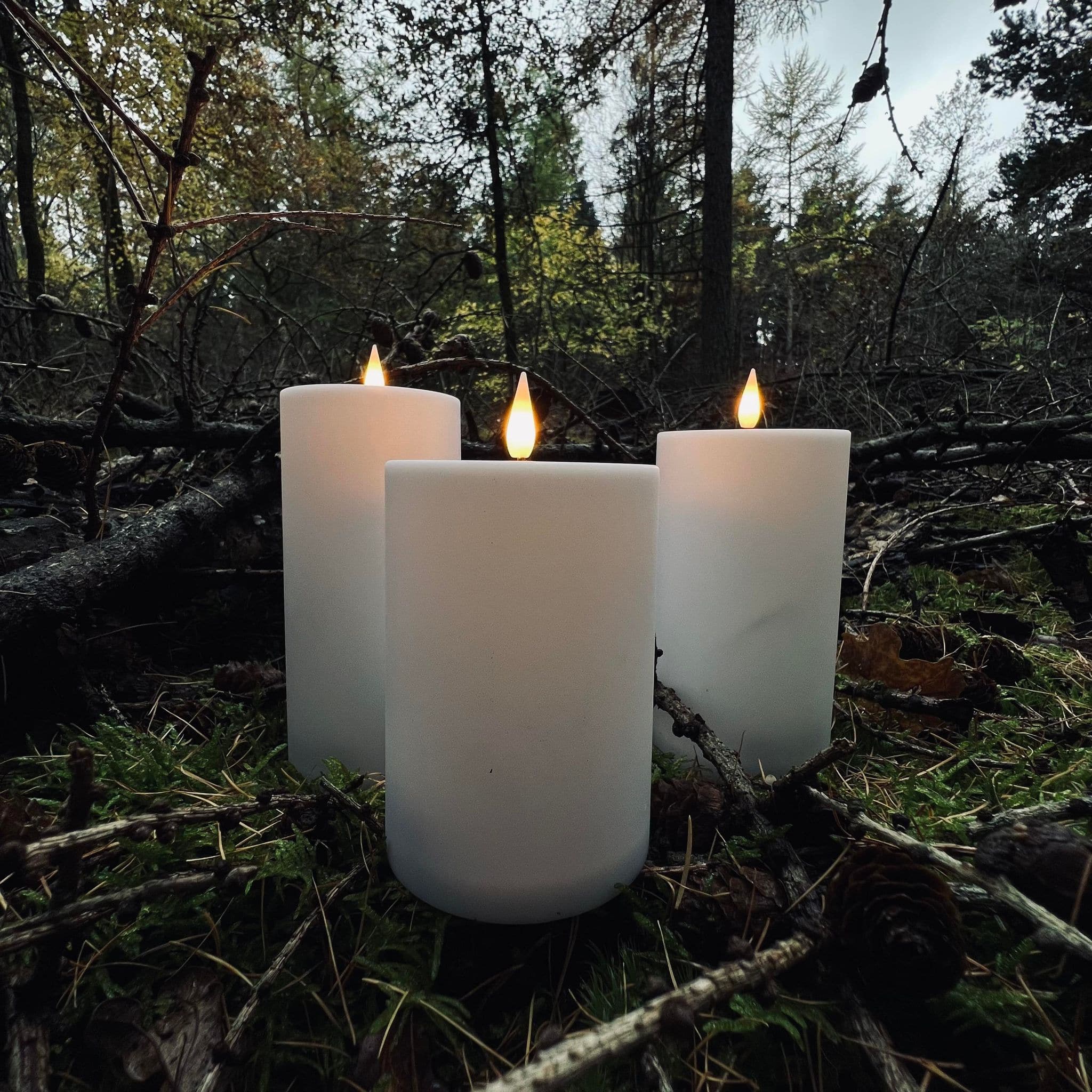 Utomhus LED Ljusfri Pilarljus Set