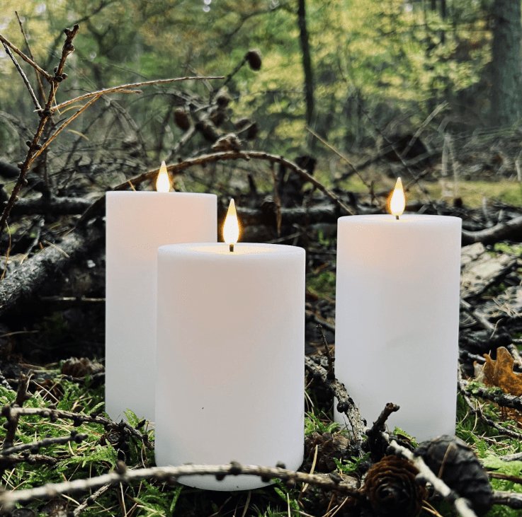 Utomhus LED Ljusfri Pilarljus Set