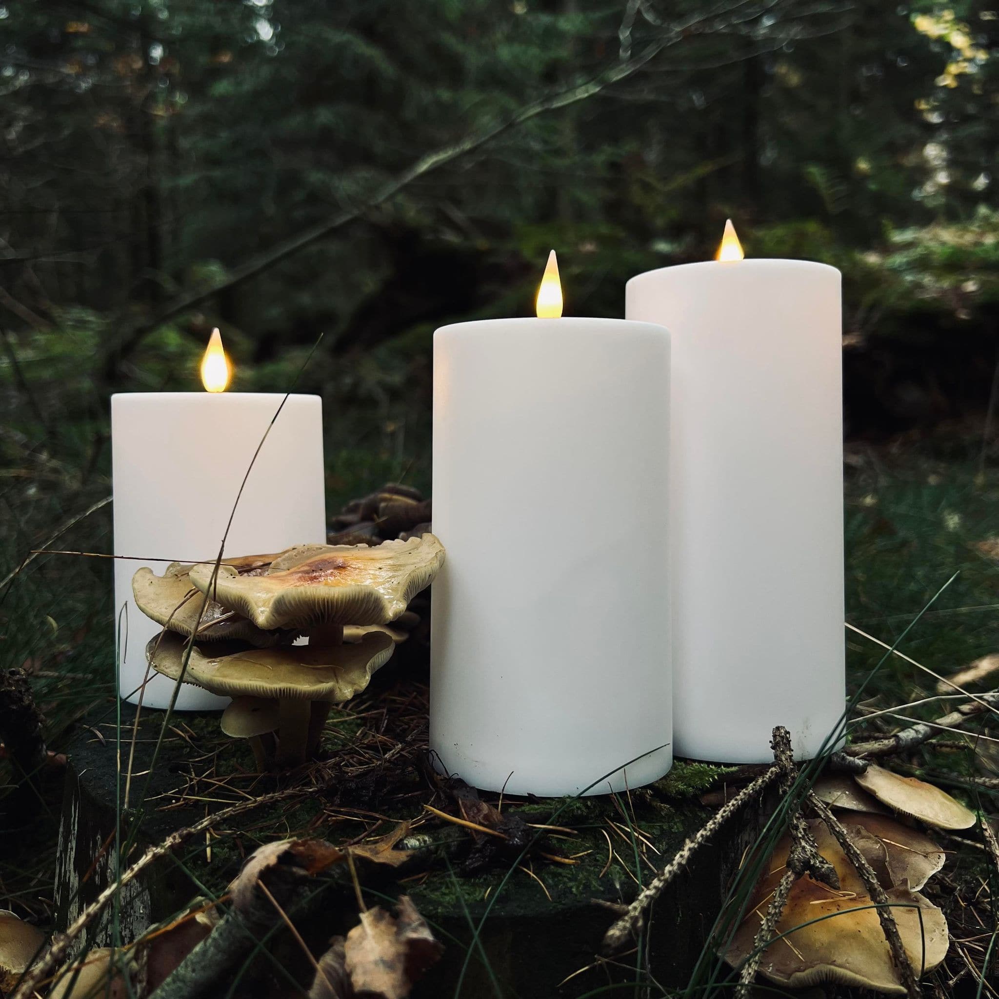 Utomhus LED Ljusfri Pilarljus Set