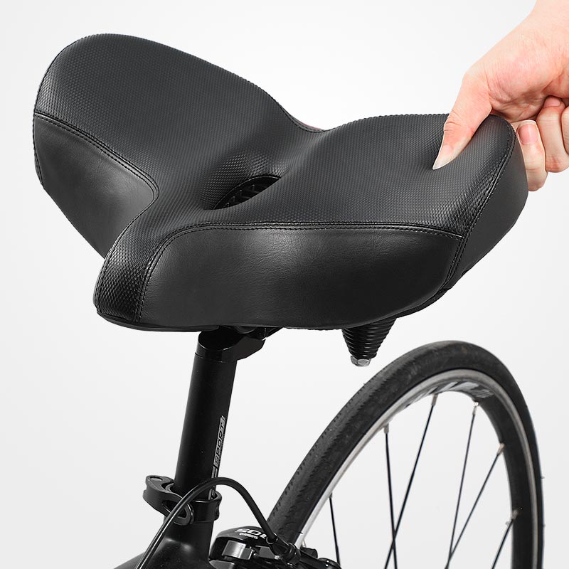 Lidase - Ergonomisk cykelsadel med minnesskum och andningsbart, brett säte