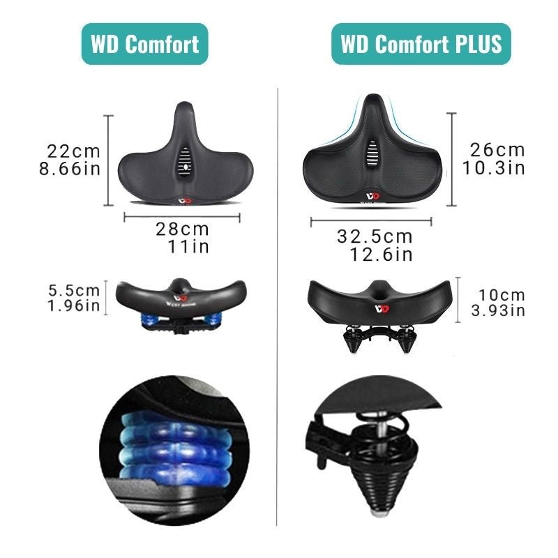 Lidase - Ergonomisk cykelsadel med minnesskum och andningsbart, brett säte