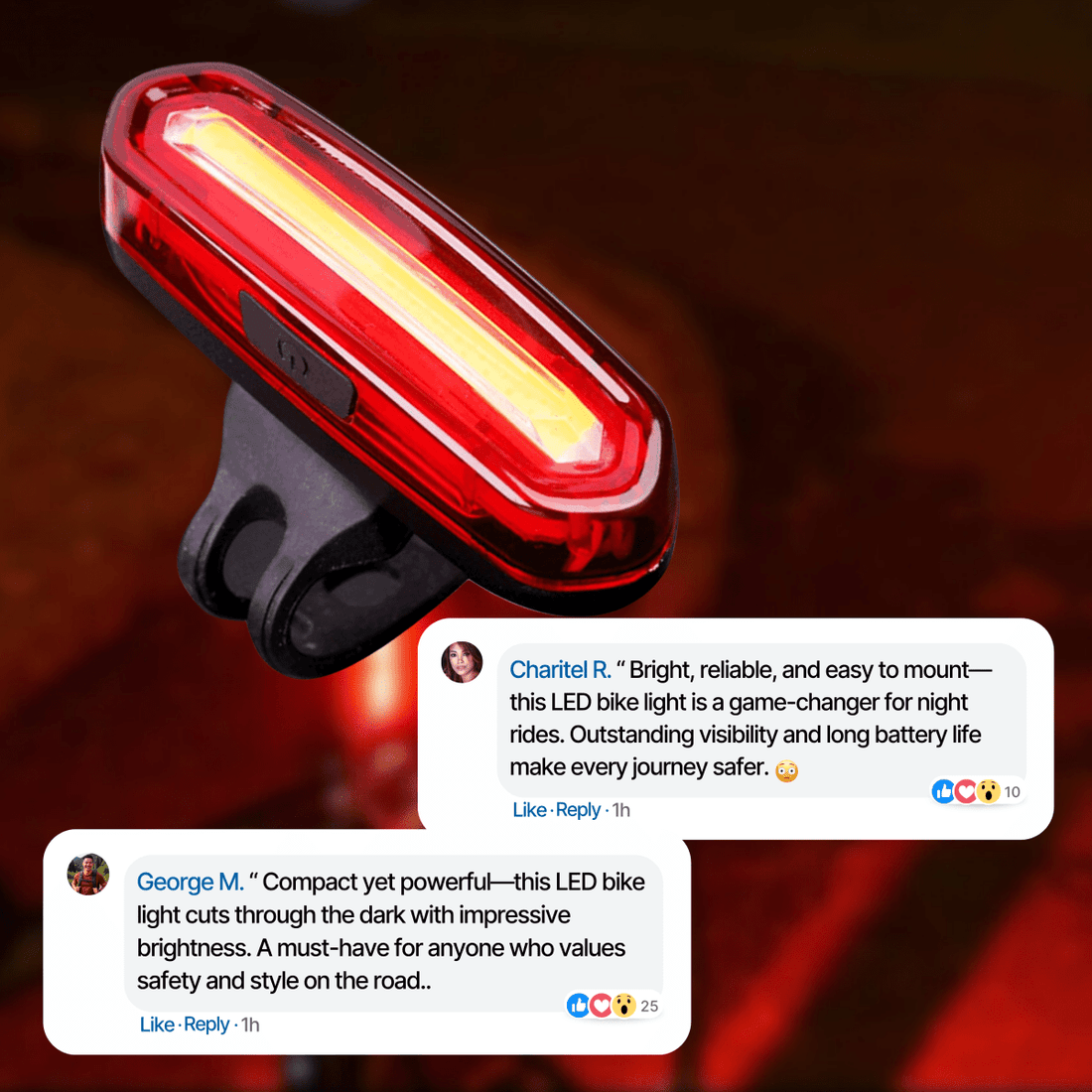 Lightup - Återuppladdningsbart LED-cykelljus för optimal synlighet