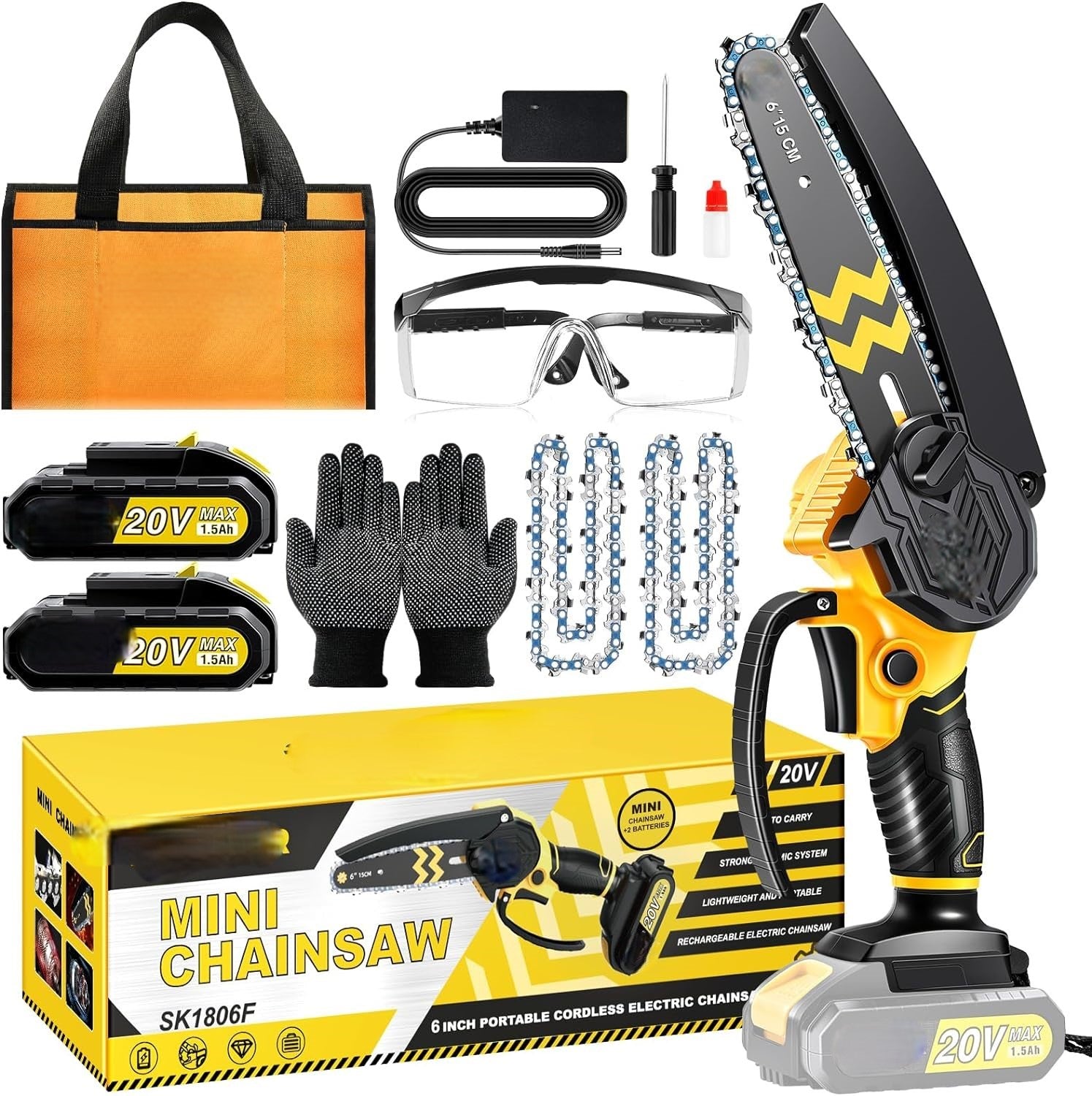 Elektrisk kedjesåg slipad lättviktig för beskärning