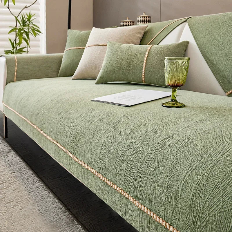 LinenLux Sofföverdrag - Elegant skydd i linneutseende för rena och stiliga bostadsutrymmen