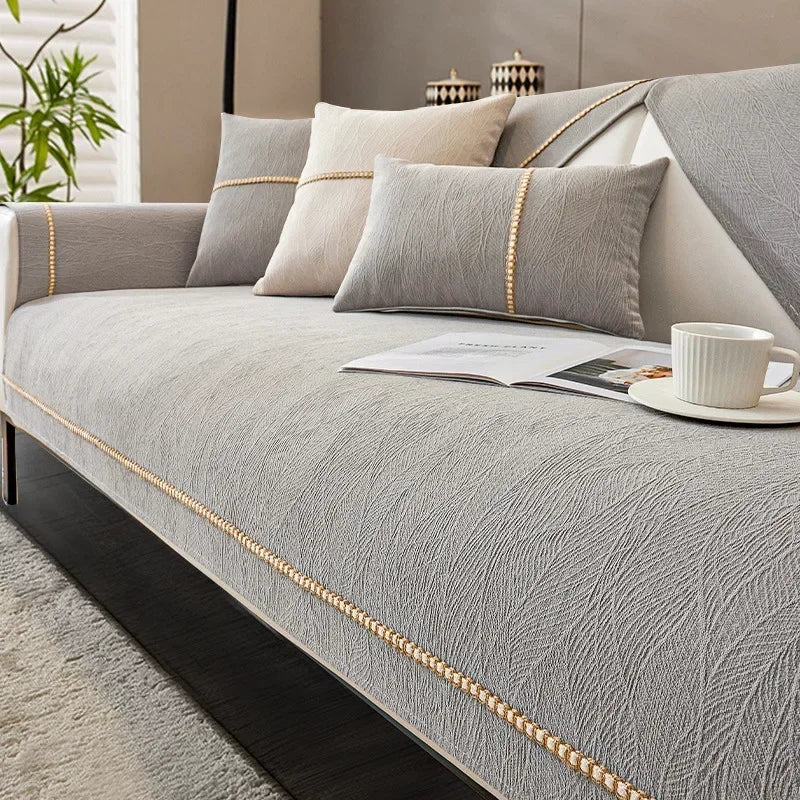 LinenLux Sofföverdrag - Elegant skydd i linneutseende för rena och stiliga bostadsutrymmen