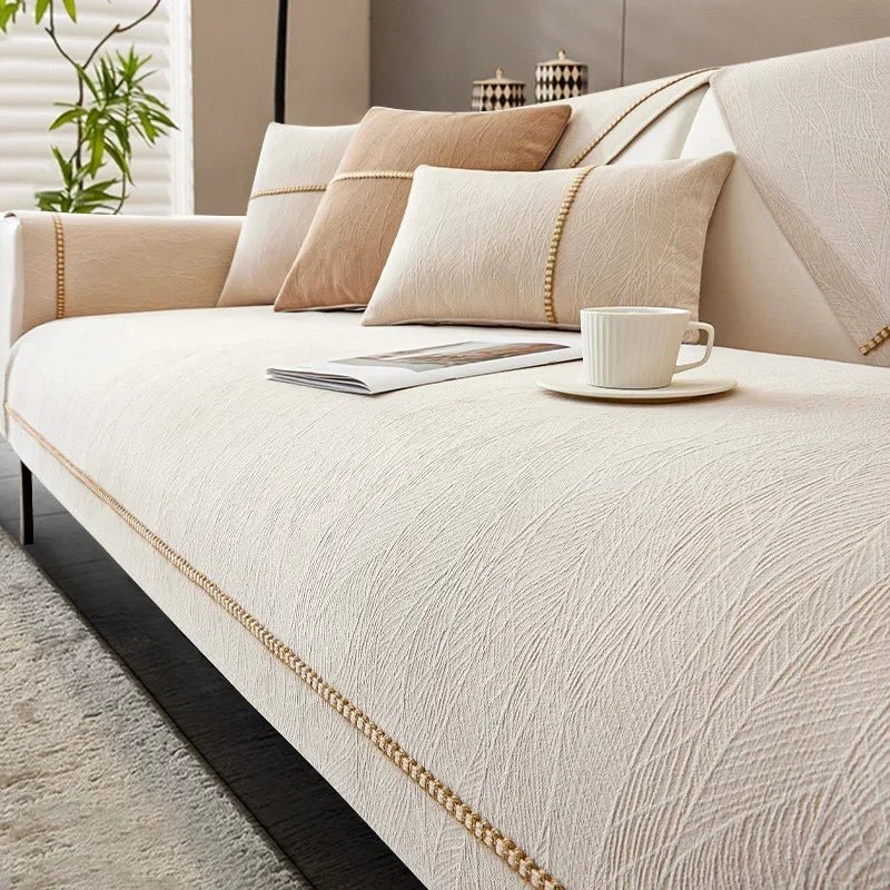 LinenLux Sofföverdrag - Elegant skydd i linneutseende för rena och stiliga bostadsutrymmen