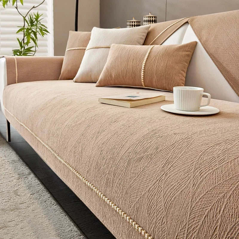 LinenLux Sofföverdrag - Elegant skydd i linneutseende för rena och stiliga bostadsutrymmen