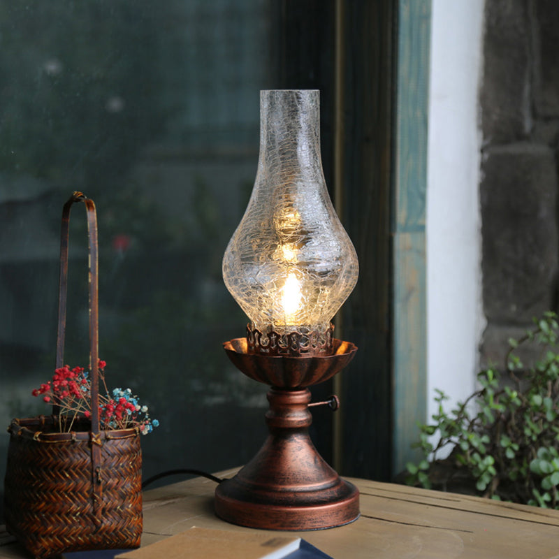 Lioris | Retro Kerosine Craykle Glass Table Lamp för Mysig Inredning
