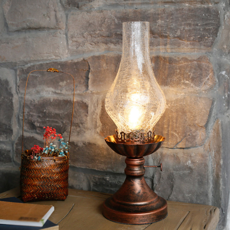 Lioris | Retro Kerosine Craykle Glass Table Lamp för Mysig Inredning