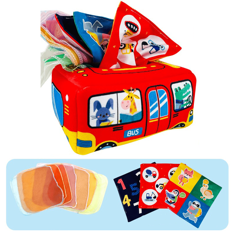 Little Explorer Discovery Box - Montessori-sinnesleksak för spädbarn och småbarn - färgglad och tvättbar