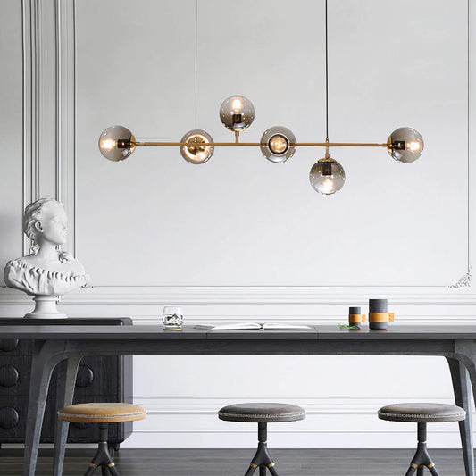 London Loft Bubble Chandelier – Minimalist Glas Glob Pendel Ljuskälla