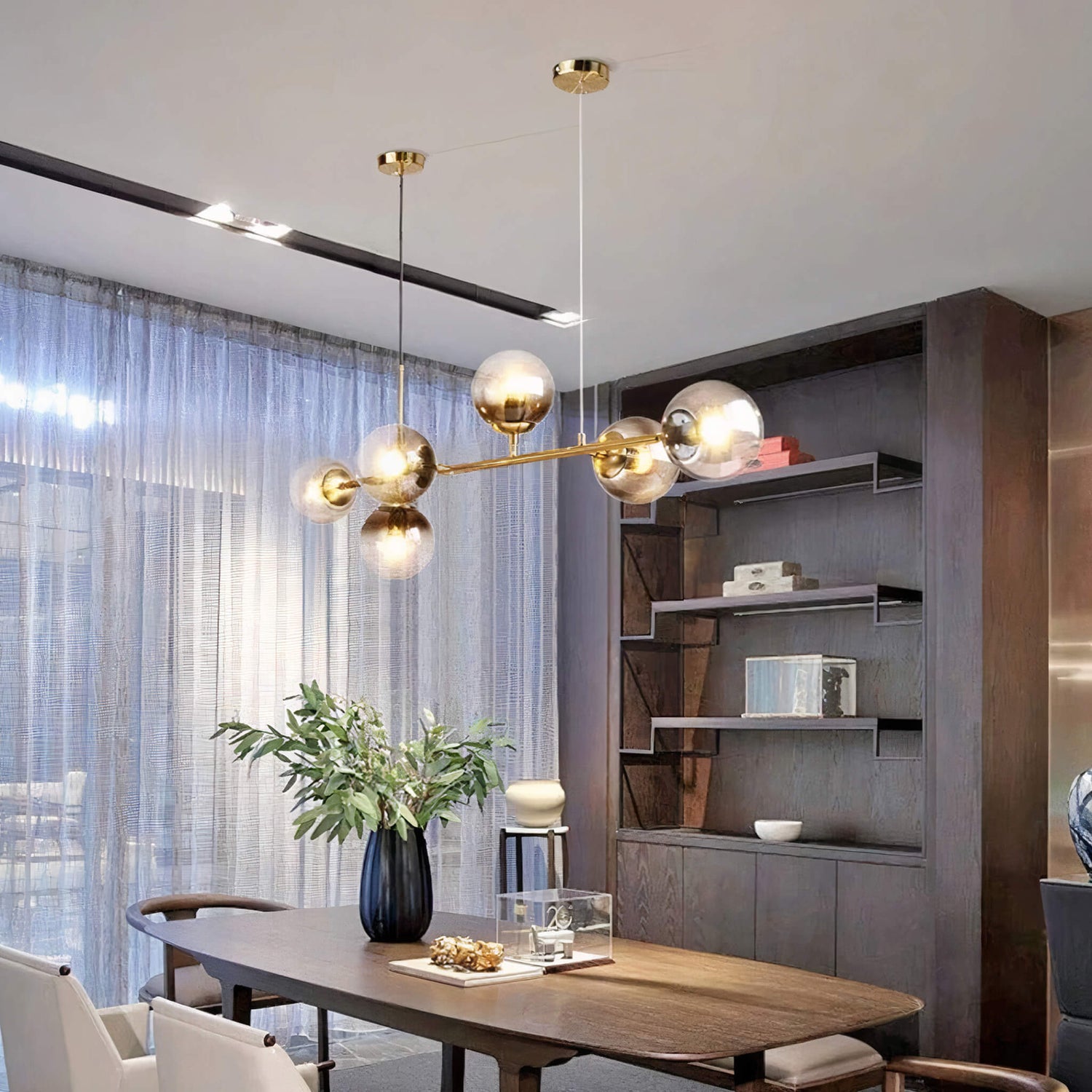 London Loft Bubble Chandelier – Minimalist Glas Glob Pendel Ljuskälla