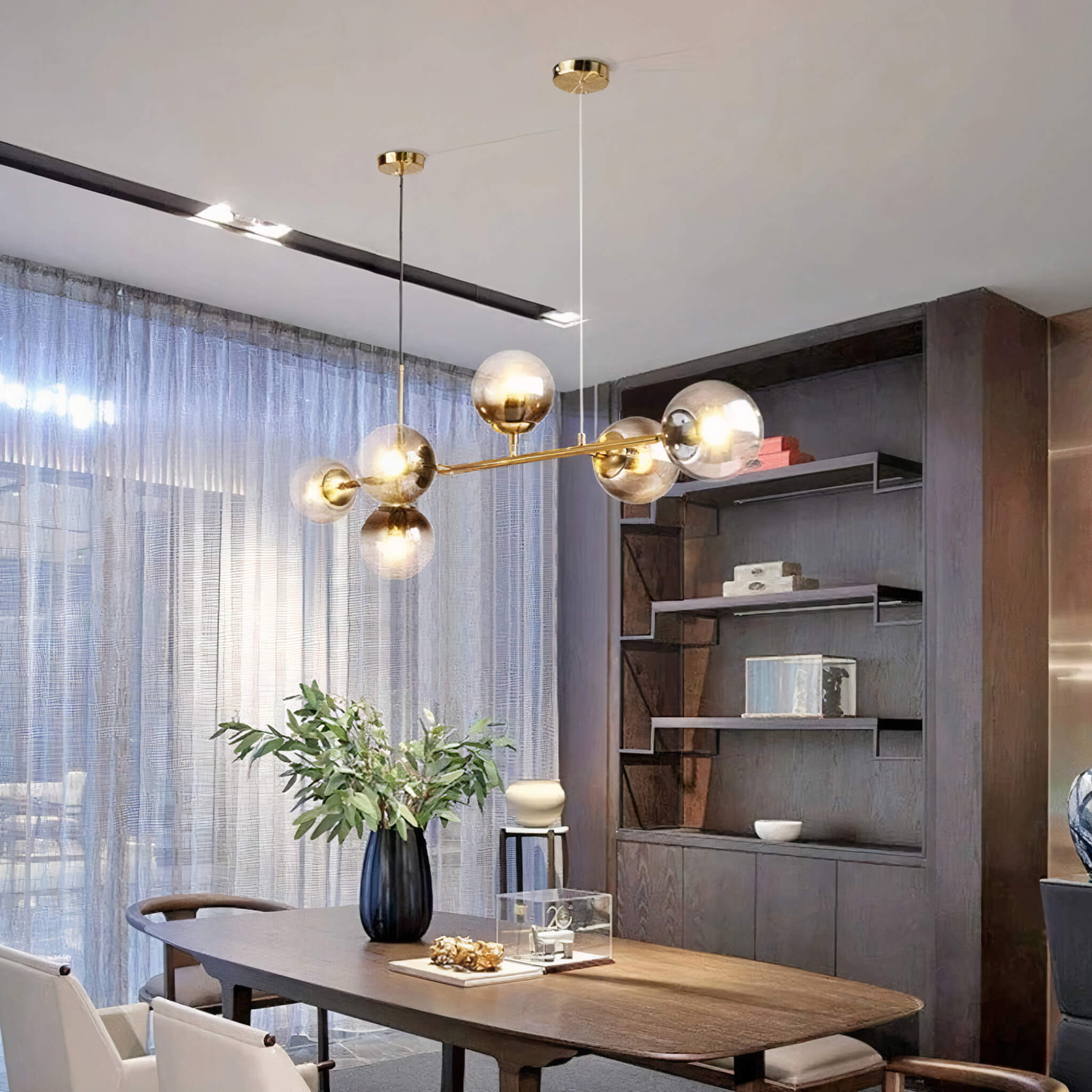 London Loft Bubble Chandelier – Minimalist Glas Glob Pendel Ljuskälla