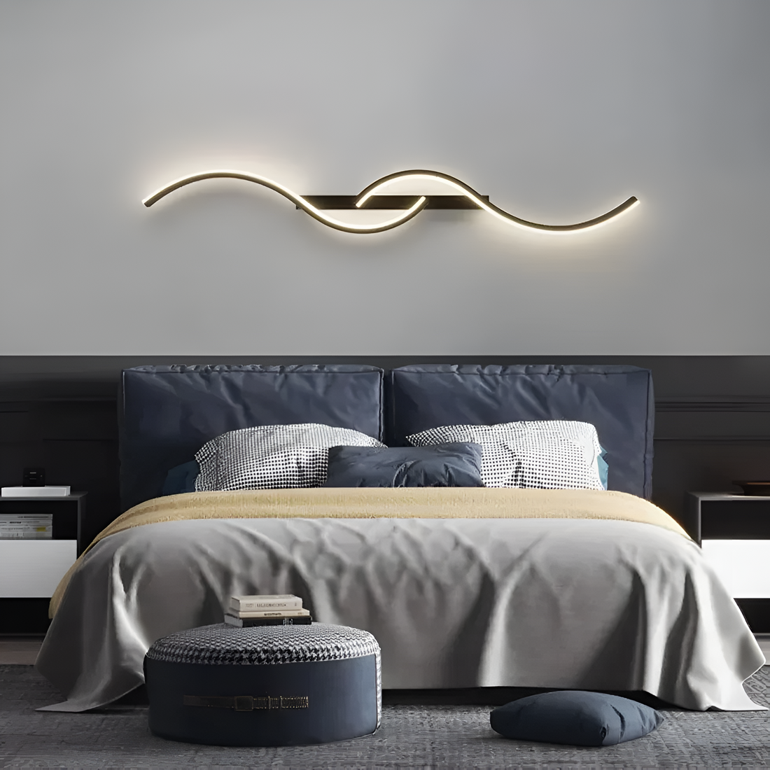 Vägglampa Modern Våg LED Sovrums Lampa