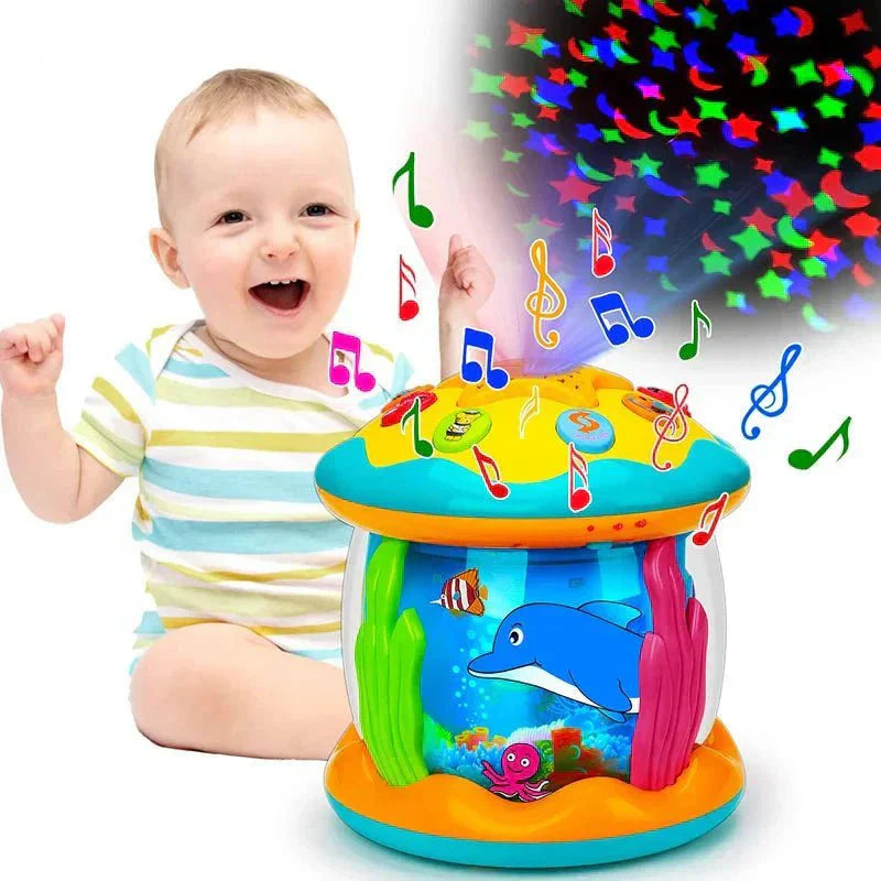 TWINKLETUNE TRUMPET – Sensoriskt babyleksak med ljus, musik &amp; rörelse