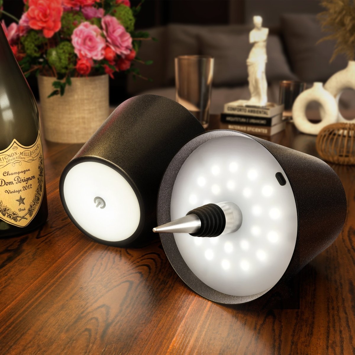 LumiBottle – Kabel-lampa för flaskor med varmvit LED-ljus
