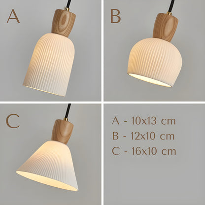 SereniGlow Light - Keramisk Japansk LED Pendellampa