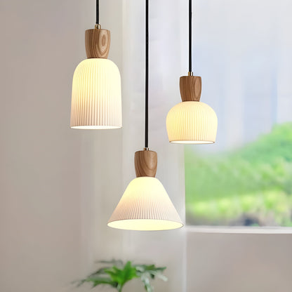 SereniGlow Light - Keramisk Japansk LED Pendellampa