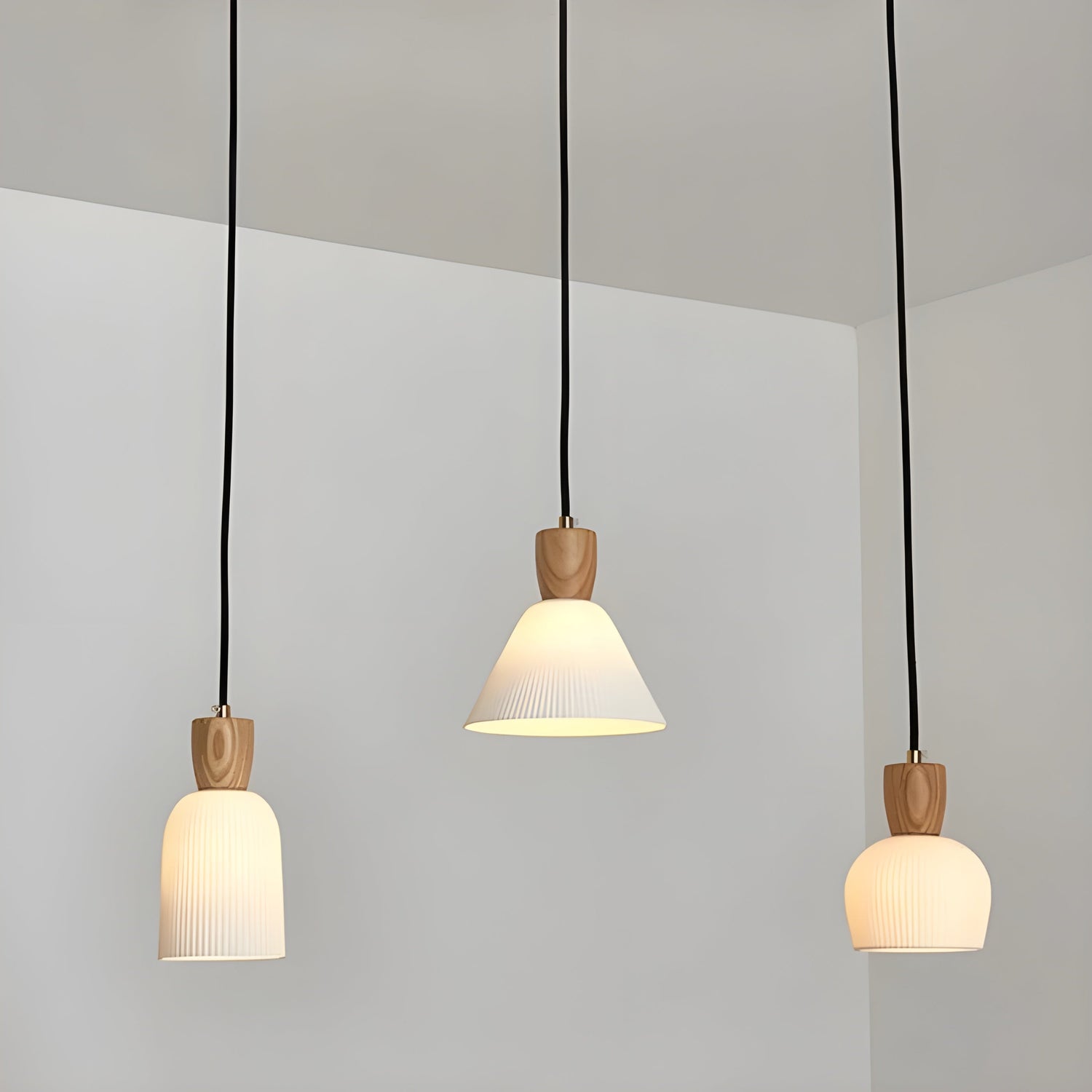 SereniGlow Light - Keramisk Japansk LED Pendellampa