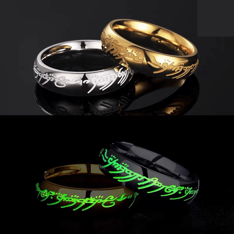 Luminous Gravur Ring - Glow-in-the-Dark-smycken för positivitet &amp; lycka