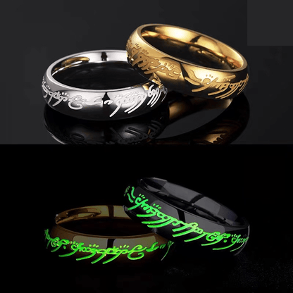 Luminous Gravur Ring - Glow-in-the-Dark-smycken för positivitet &amp; lycka