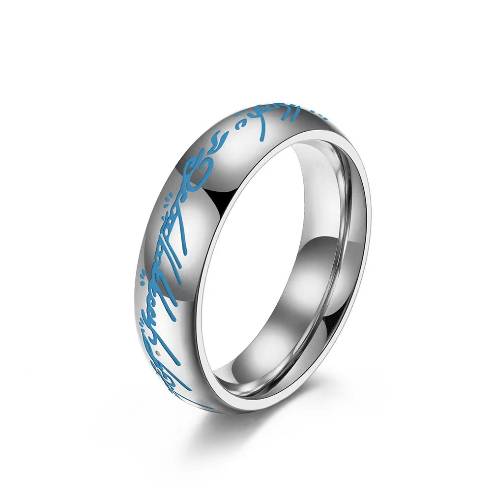 Luminous Gravur Ring - Glow-in-the-Dark-smycken för positivitet &amp; lycka