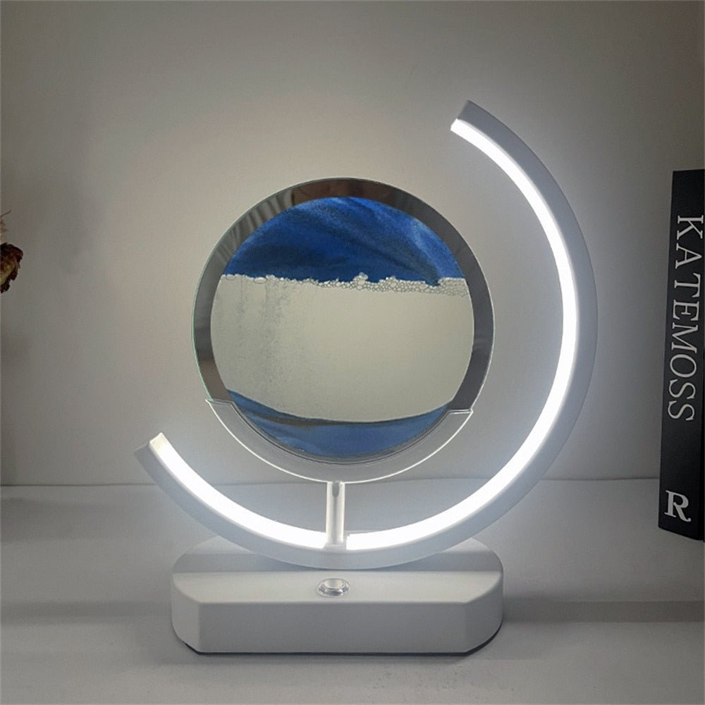 LUMISAND – 3D LED flytande sandkonst bordslampa med USB-laddning