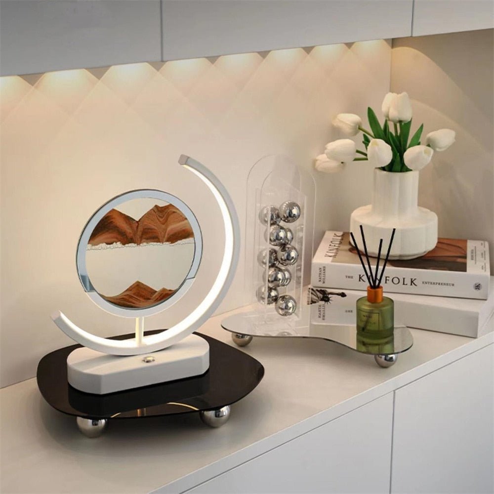LUMISAND – 3D LED flytande sandkonst bordslampa med USB-laddning