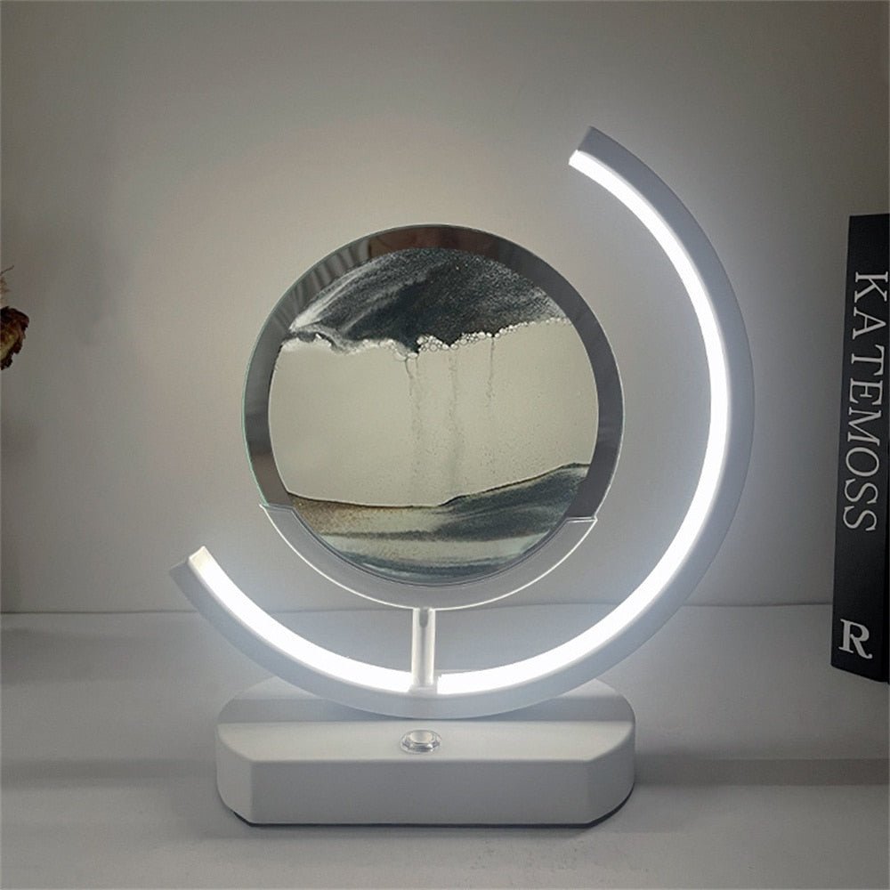 LUMISAND – 3D LED flytande sandkonst bordslampa med USB-laddning