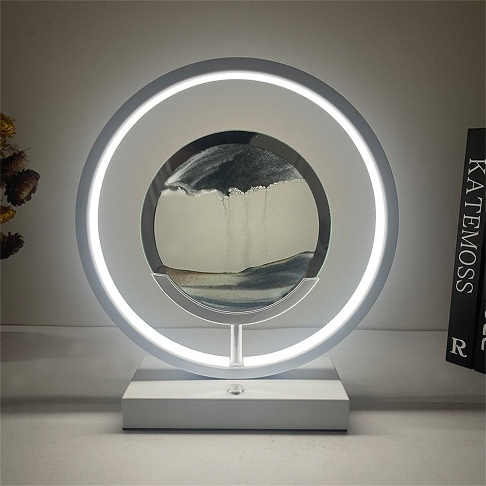 LUMISAND – 3D LED flytande sandkonst bordslampa med USB-laddning