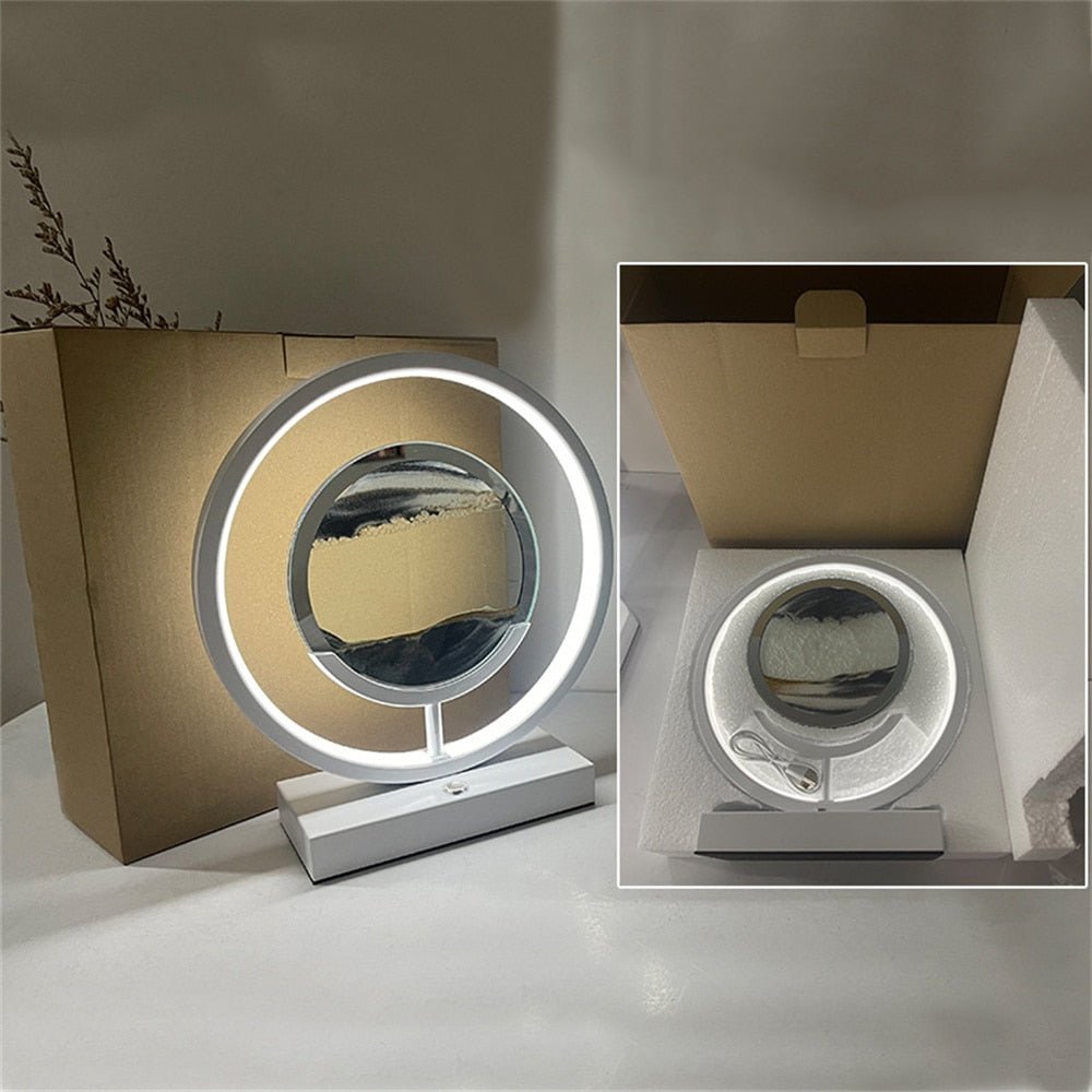 LUMISAND – 3D LED flytande sandkonst bordslampa med USB-laddning