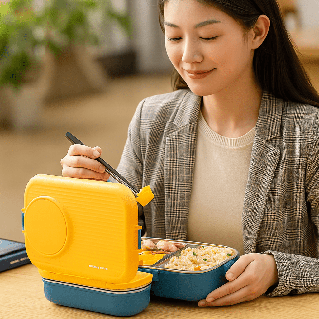 LUNCHMATE – rostfri lunchlåda med 3 fack för färska och organiserade måltider
