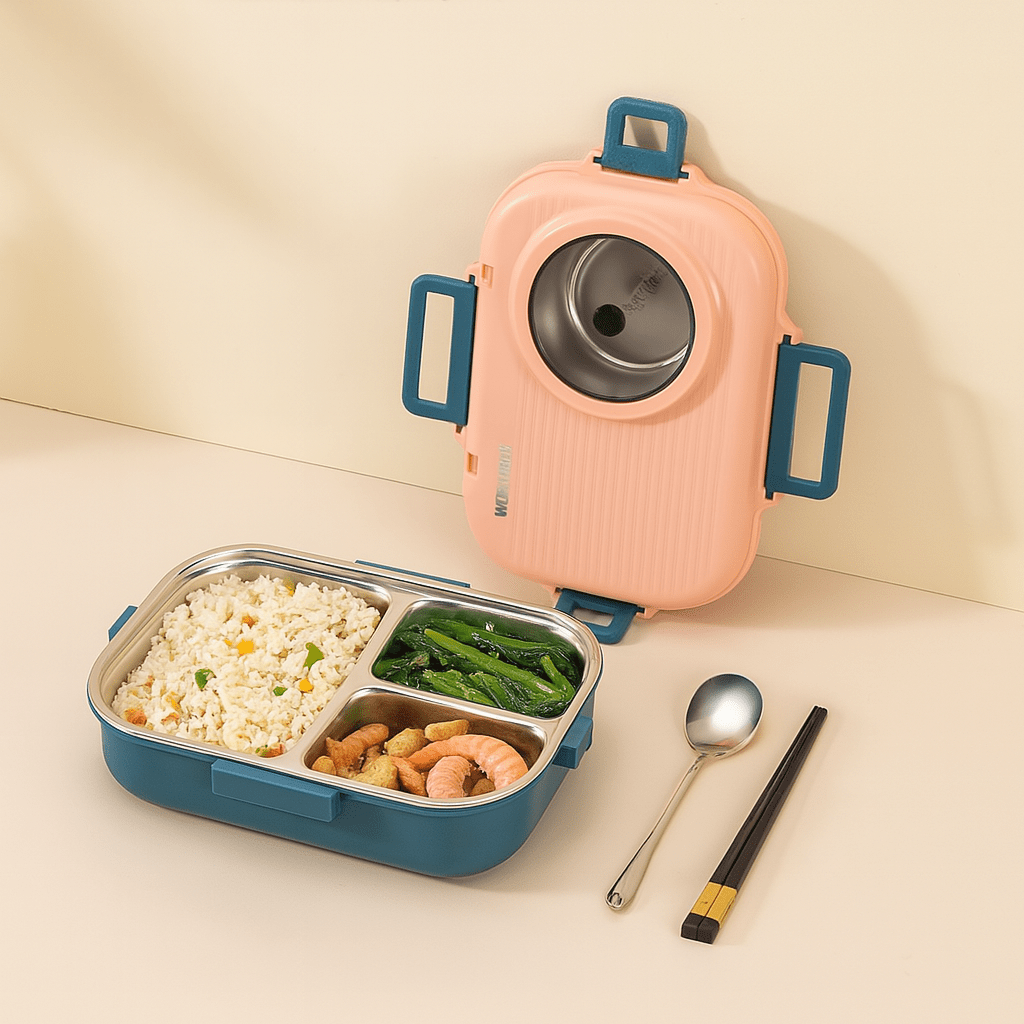 LUNCHMATE – rostfri lunchlåda med 3 fack för färska och organiserade måltider