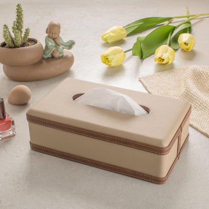 LUXETISSUE – Handgjord vävnadsbox i konstläder för stilfull organisering