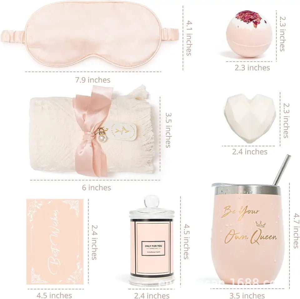 Lyxigt badpresentset från Bloombat - Komplett spa-upplevelse - Aromaterapi &amp; hudvård - Perfekt avkopplingspresent för kvinnor